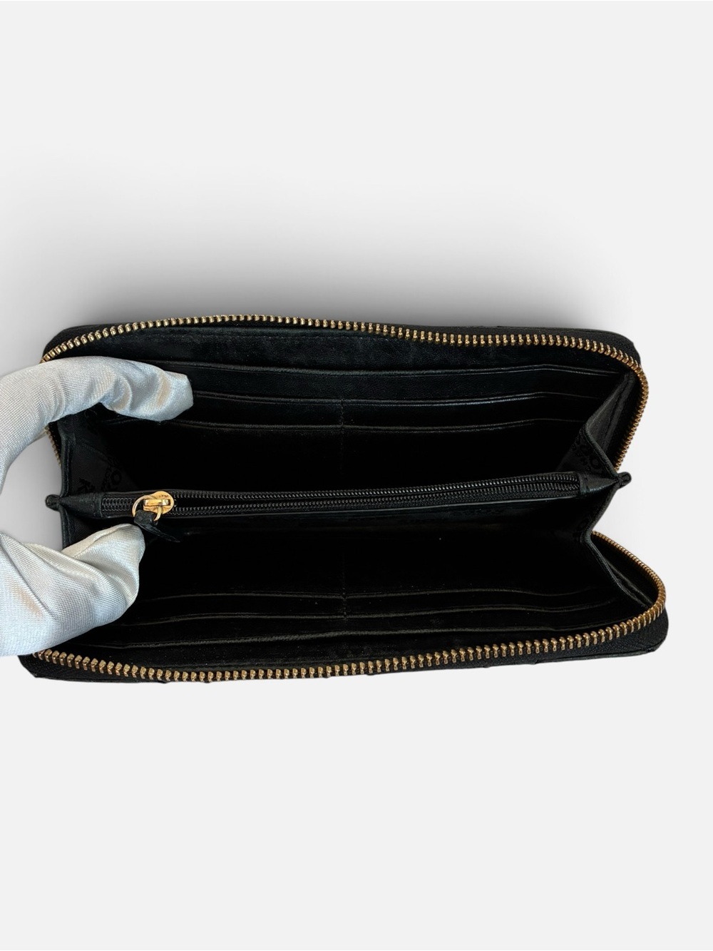 Michael Kors Black Quilted Zip-Around Wallet with Gold Plate - Picture 5 of 5